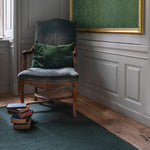 Fields Metallic Green with black linen yarn and braided ending