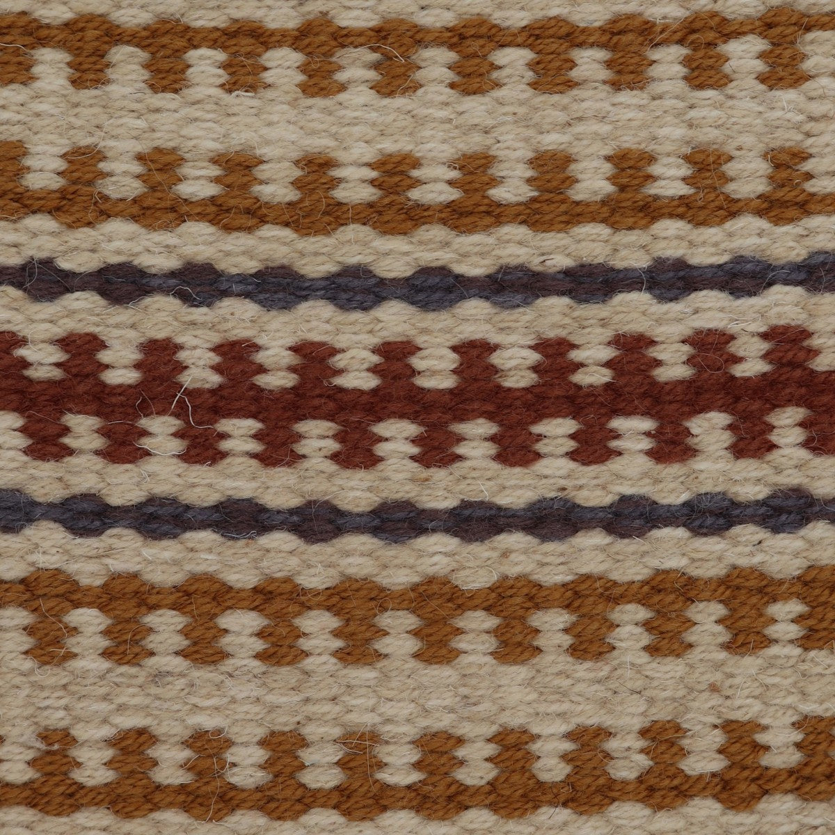 <p>Bespoke Strings Striped with Borders, A - pattern - brown 6002, B - border - mustard CH018, C - base - cream mix 07, 19, D - stripe - mix of violet CL0068, CH009 on the natural yarn</p>
