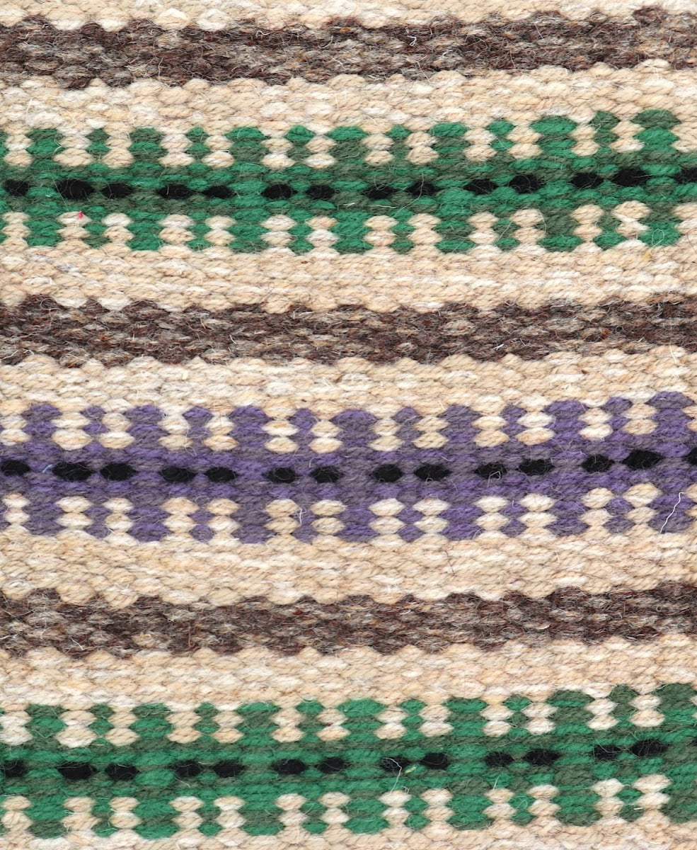 <p>Bespoke Strings Striped Irregular, pattern 1. - green 4011, 4007, pattern 2. -  purple CL0068, 7016, dots -  1006, base -  beige 6014, 03,12, stripe -  brown 17, 11</p>