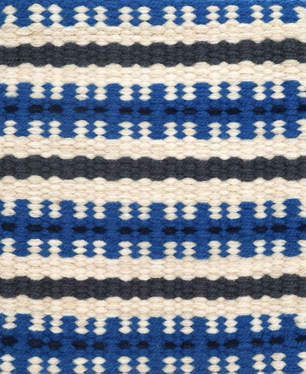 <p>Bespoke Strings Striped Irregular, pattern - electric 5004, dots - dark blue 5027, CH014, base - cream 06, 6023, stripe - smoke grey 8053</p>