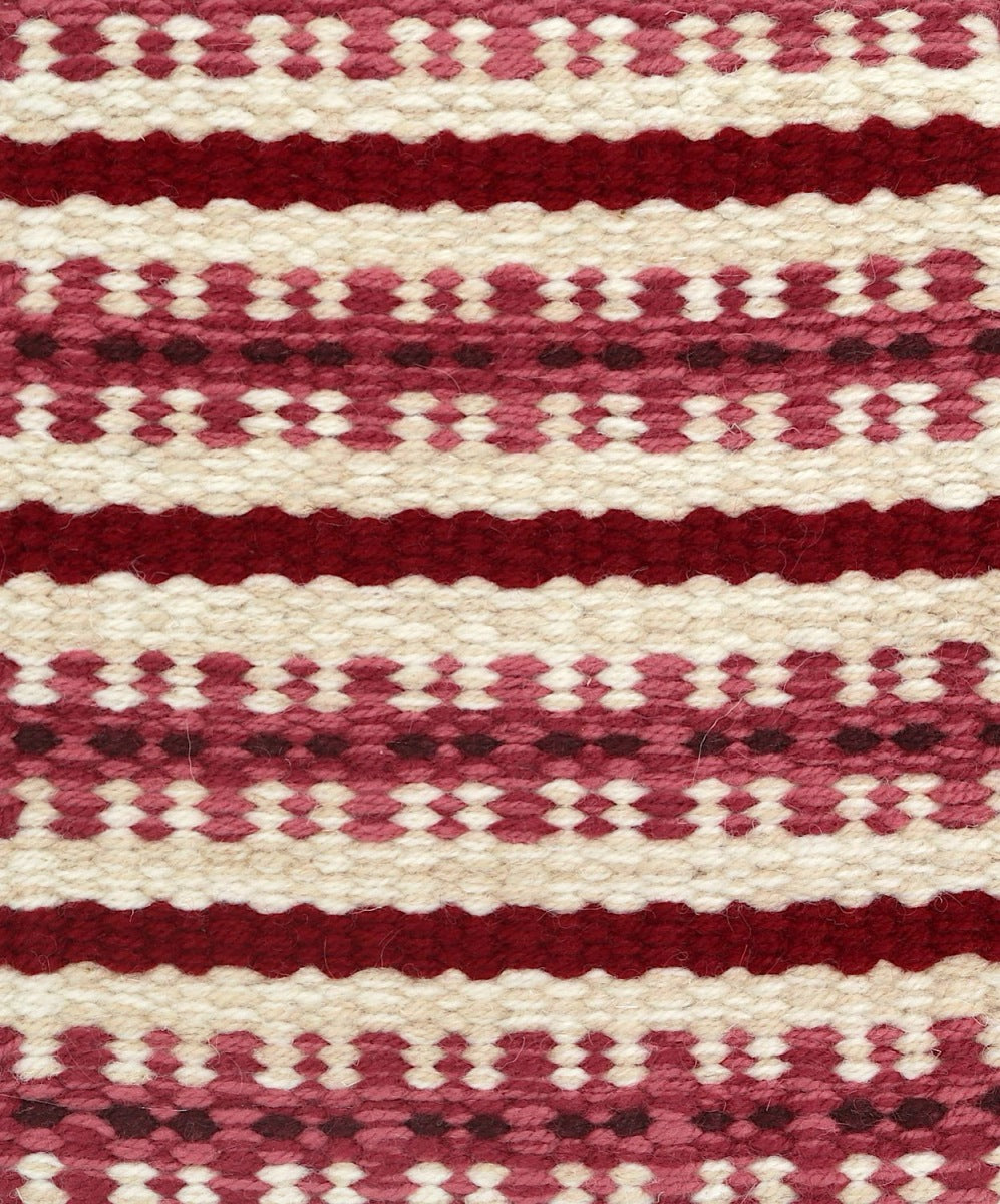 <p>Bespoke Strings Striped Irregular, pattern - red mix 6037, 3010, dots - CH5226, base - cream 06, 07, stripe - wine 3015</p>