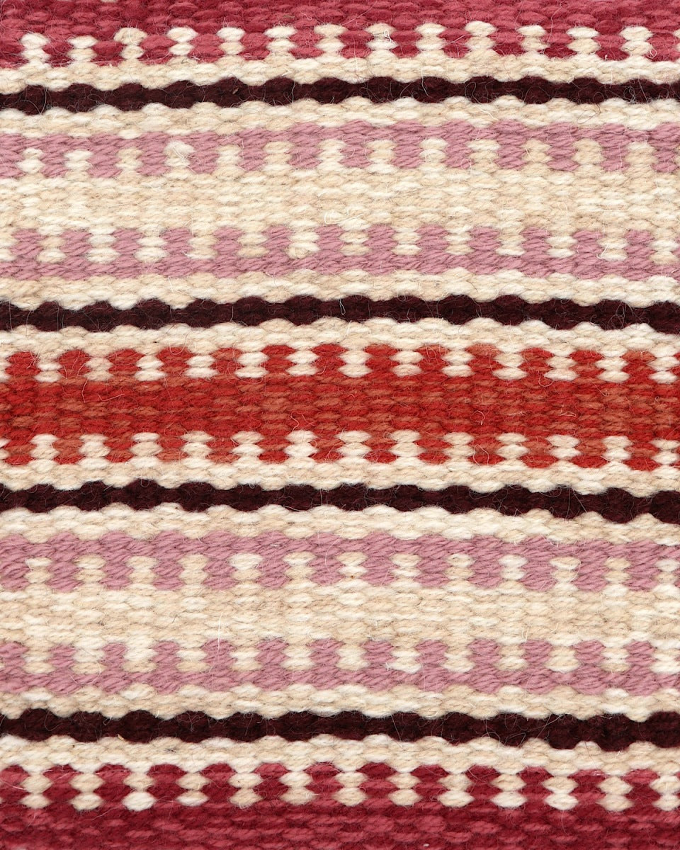 <p>Bespoke Strings Striped with Borders pattern 1. - pink 3010, 6037, pattern 2. - terracotta 8119, 8154, border - CH1212, base - cream 06, 07, stripe - wine CH5226</p>
