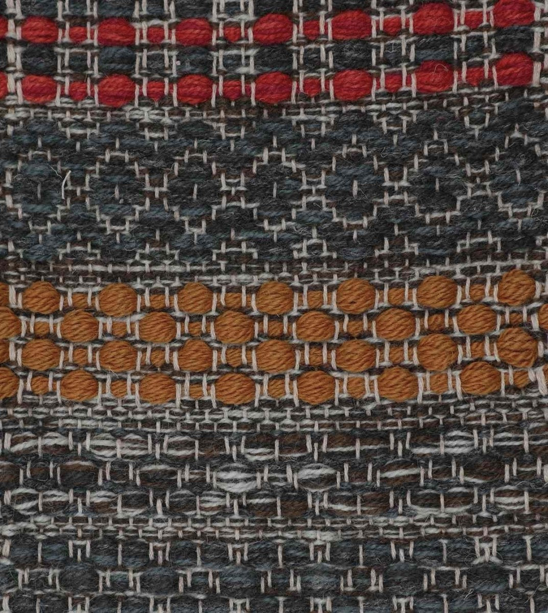 <p>Country Rug, main mix grey-blue 05, 262, CH7878, inside green CH4326, CH7878, CH033, red mix 8153, 8154, 3011, mustard mix CH018 on the natural yarn</p>