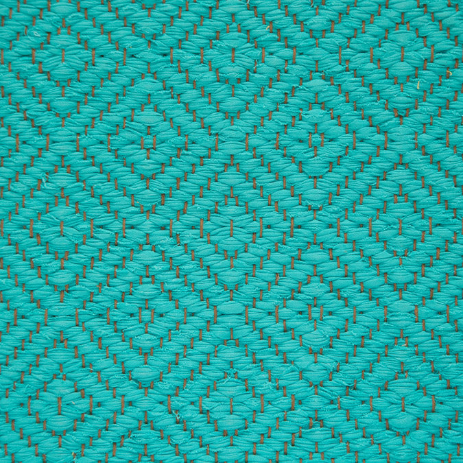 Diamond Twill, turquoise 478; yarn - brown <a href="/wp/wp-content/gallery/downloads-fun/Fan_011_mini-Diamond-Twill-turquoise-478-yarn-brown.-rug.jpg">Click to large</a>