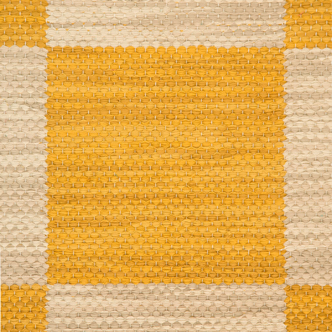 Double Weave Chequered, 1 sq. - yellow mix 265, 266, 267, 2 sq. - beige mix 200, 202, 216, yarn - white <a href="/wp/wp-content/gallery/downloads-fun/Fan_009_mini-Double-Weave-Chequered-1-sq.-yellow-mix-265-266-267-2-sq.-beige-mix-200-202-216-yarn-white.-rug.jpg">Click to large</a>