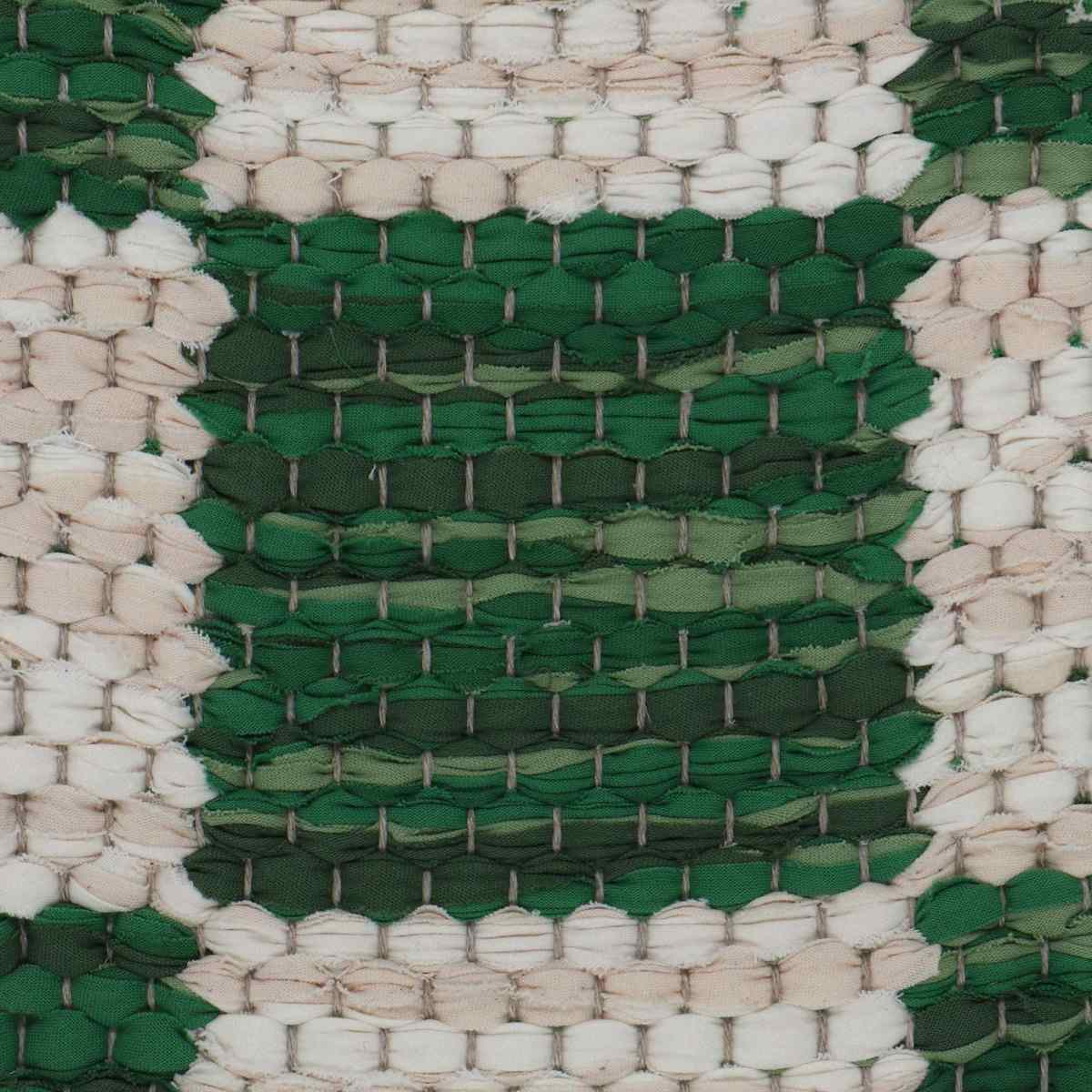 <p>Double Weave Chequered, sq 1 - green mix 415, 447, 420/1, 452, sq 2  off white mix 102, 104 on the natural yarn</p>