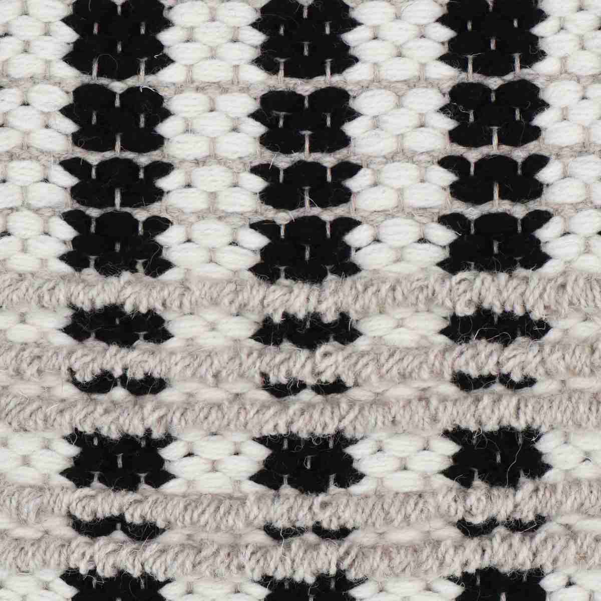 <p>Double Weave and Bouclé, black 1006, white CH044, bouclé in light grey 12 on the natural yarn</p>