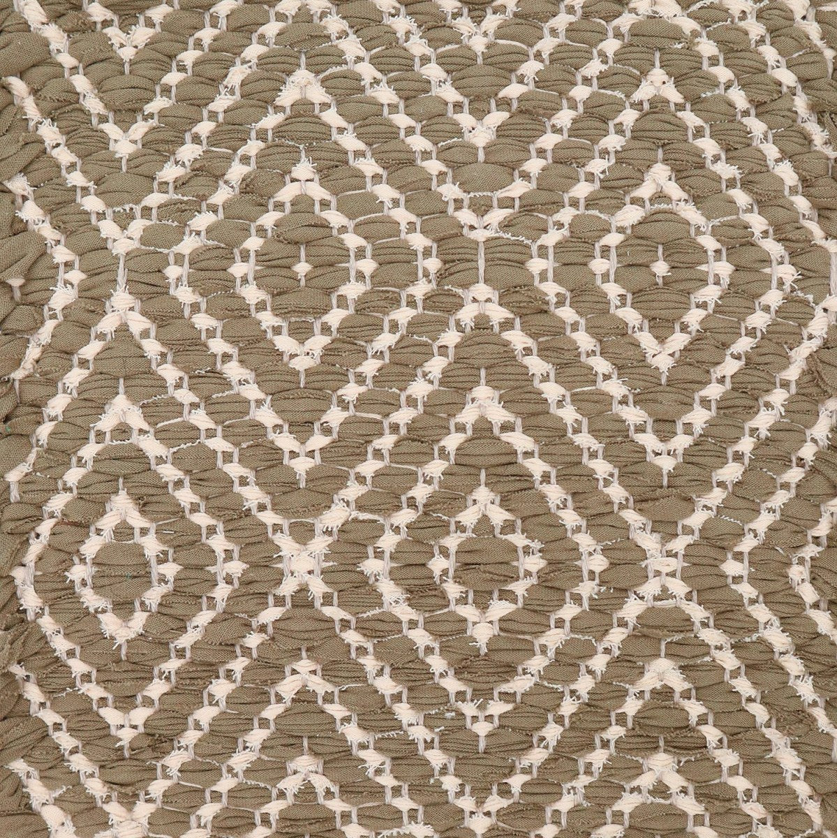 <p>Dual Diamomd Twill, main green 476, inside white 104 on the natural yarn</p>