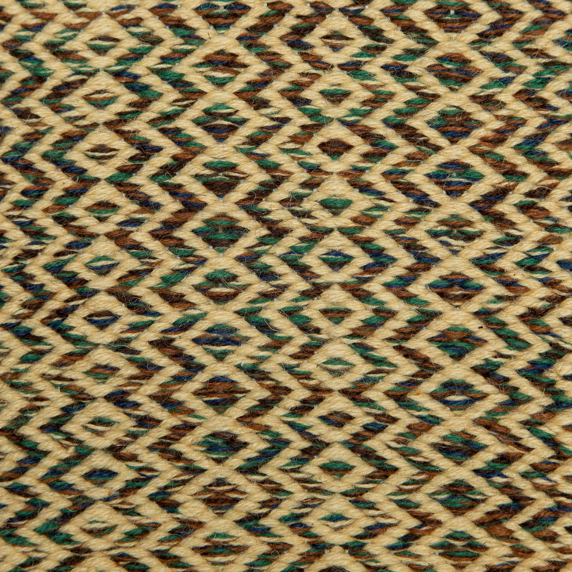<p>Flat Round Diamond Twill, 1 row - mix of 6005, 6006, 5027, 6002, 4007, 2 row - yellow 6006 on the natural yarn</p>