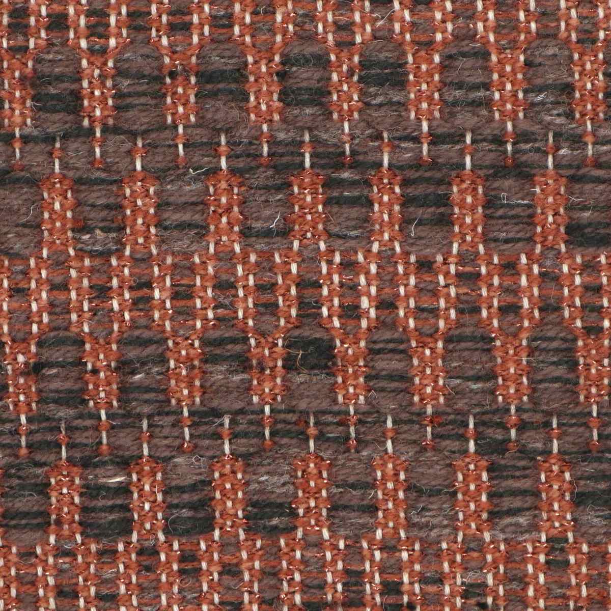 <p>Folk Zig Zag, main brown mix 6005, 17, CH7878, inside mix 6002, 6008 with bronze lurex on the natural yarn</p>