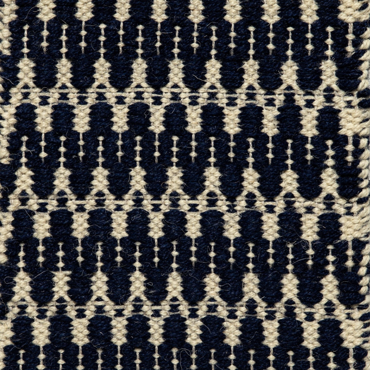<p>Folk Zig Zag, main dark blue CH014, inside cream CH1014 on the natural yarn</p>