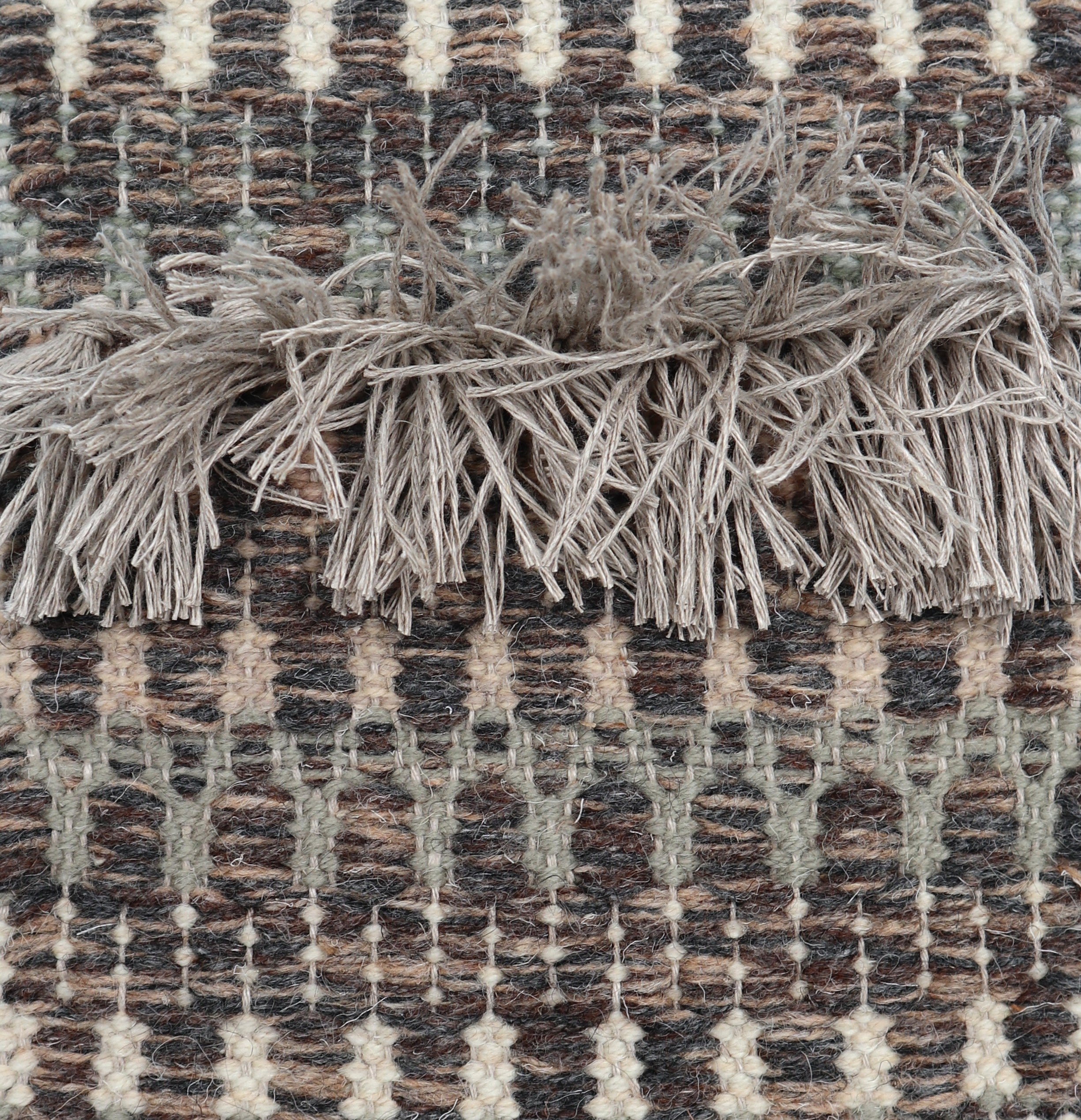 <p>Folk Zig Zag Striped with Rya, main brown 02 (70%), 17 (15%), 05 (15%) inside 1) 6023, 07, 2) 1011, 3) 03, 6040, 6039, 4) 6041, 6026, 6001, 5) 1025, CH033, 062, Rya in natural linen, warp - natural linen</p>
<p> </p>