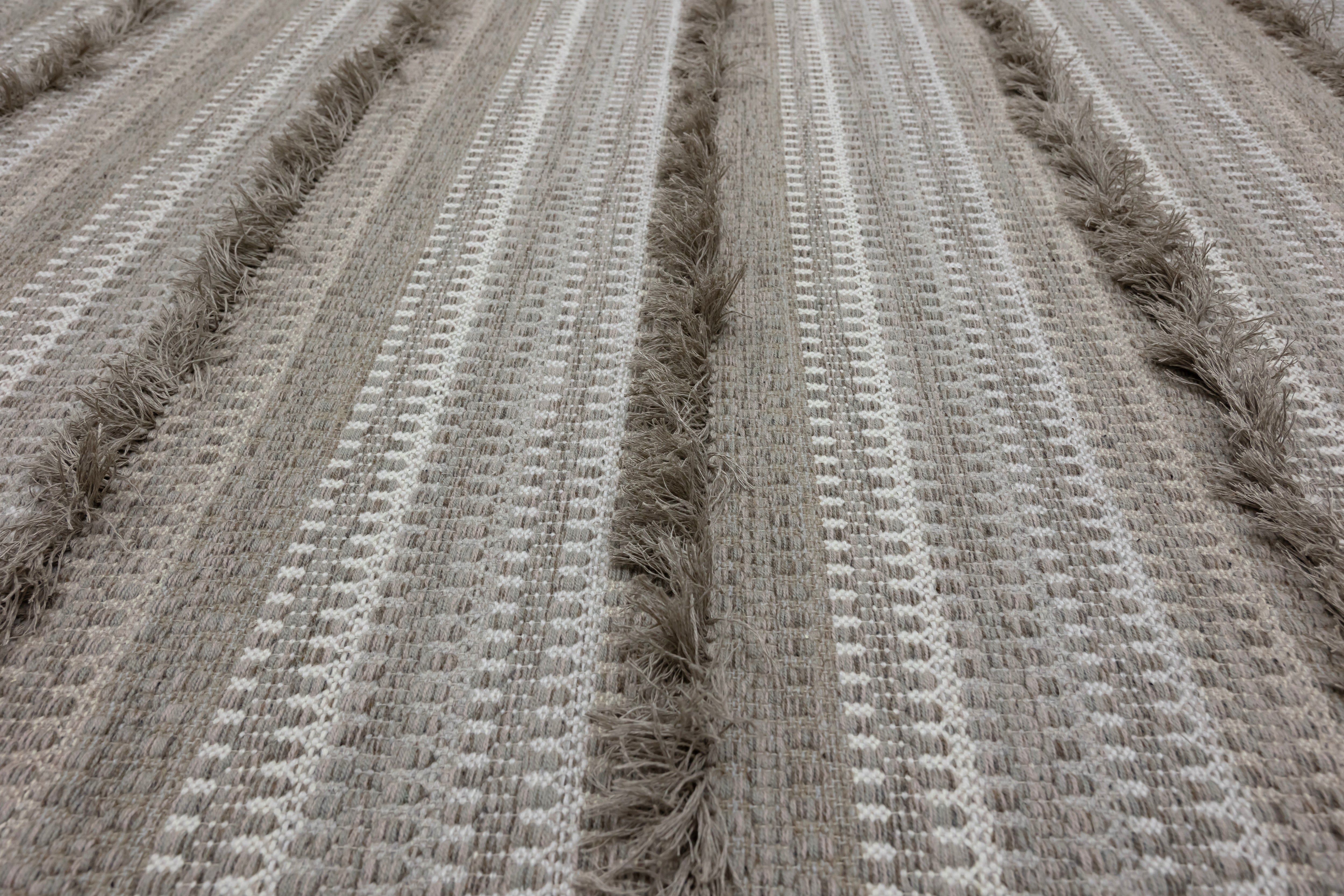 Folk Zig Zag Rya – White