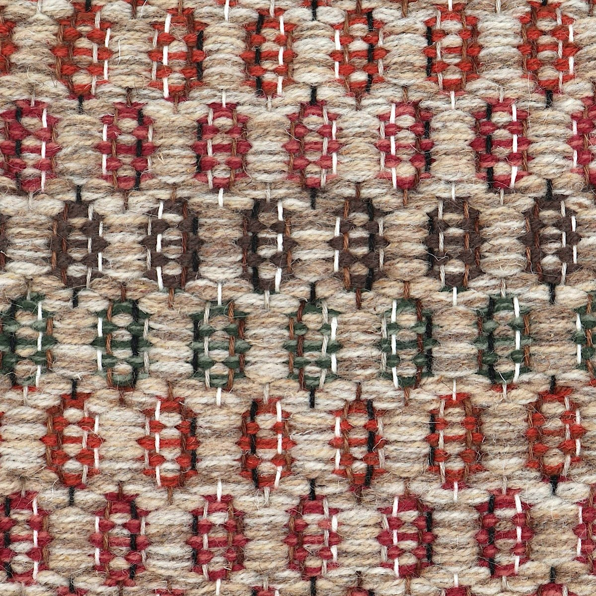 <p>Honeycombs Multicoloured, main beige mix 03, 02, 12, inside 1) 8187, 6037, 2) 6002, 8154, 3) 1025, CH017, 4) 6005 on natural, white, brown, dark brown and black yarn</p>