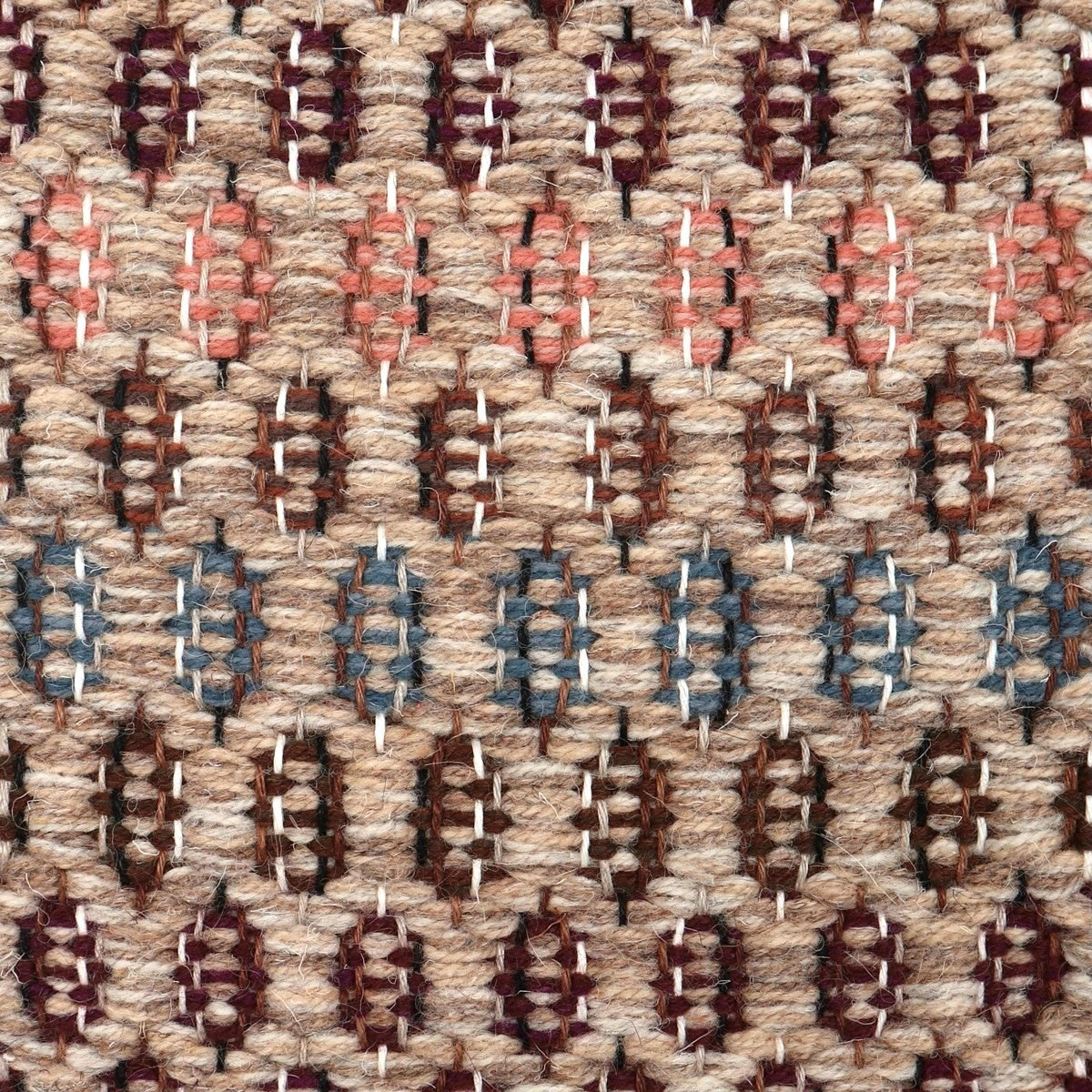 <p>Honeycombs Multicoloured, main beige mix 03,02,12, inside striped honeycombs each: 1) plum mix ch5226, 8036, 2)brown choco mix ch4225, ch4326, 3) storm blue mix 8029,8603 on the natural, White, brown, dark brownred and black yarn<br>
4) rust mix 6002,6005<br>
5) salmon mix 8186, 8108"</p>
