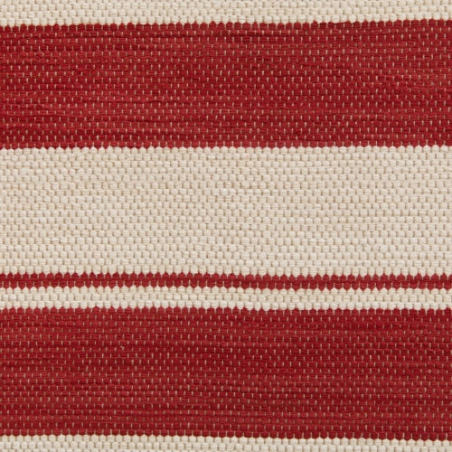 <p>Single Weave Striped, red mix 307, 308, white mix 100, 101 on the natural yarn</p>