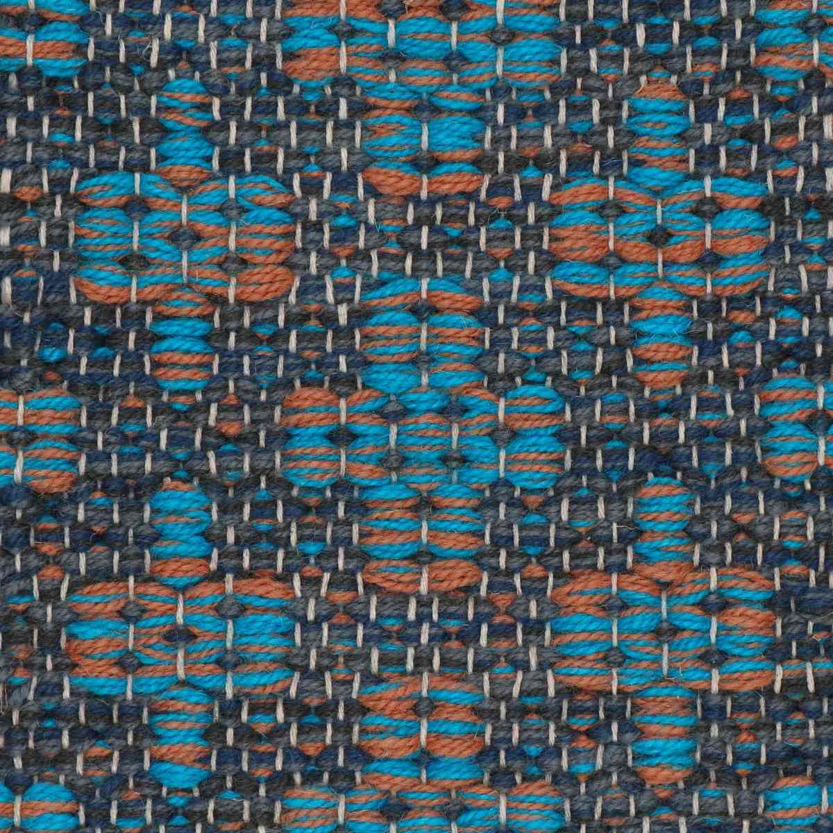 <p>Mini Flower, base blue mix 5027, 8053, CH7878, cross brown mix 5002, 6008, on the natural yarn</p>