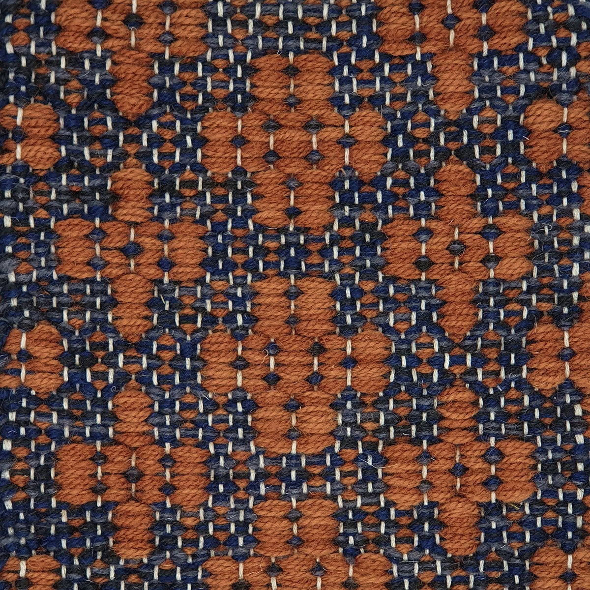 <p>Mini Flower, base blue mix 5027, 8053, CH7878, mini flower brown mix 6002, 6008 on the natural yarn</p>