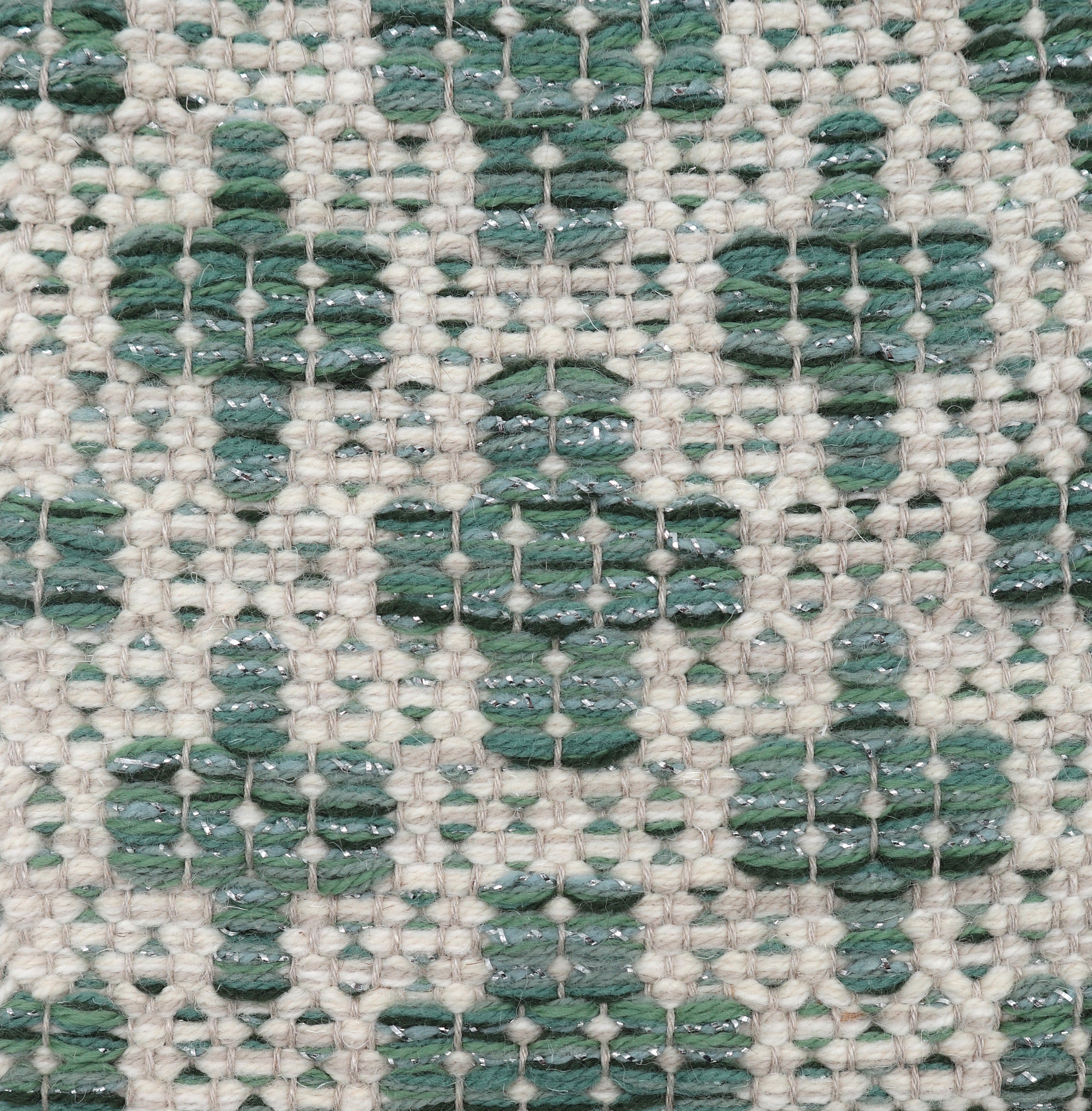 <p>Mini Flower, base beige CH1207, CH044, 06, flower blue-green 8200, 8235, CH017, 4006, CH4400 + silver lurex, warp - natural</p>