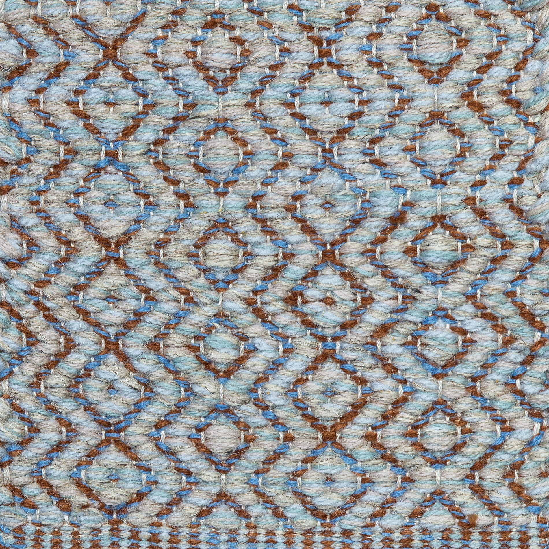 <p>Round Diamond Twill, main mix of 12, 1008, CH054, 5012, inside blue-brown mix 5001, 6002, 6008 on the natural yarn</p>