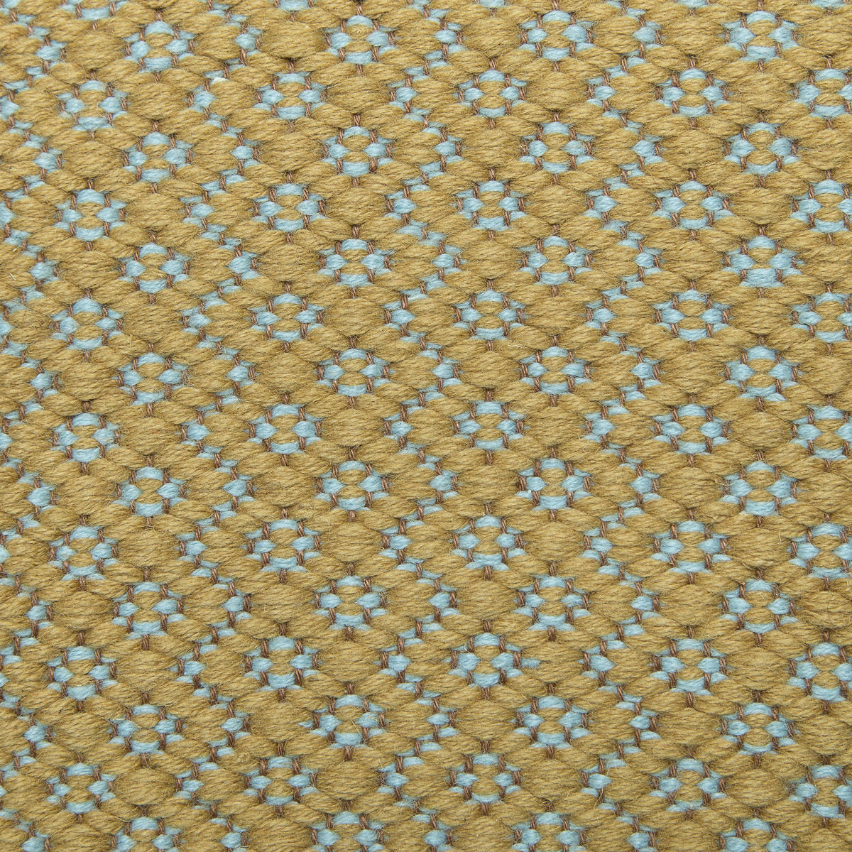 <p>Round Rosepath pos./neg., main mustard 6004, inside blue 5012 on the brown yarn</p>