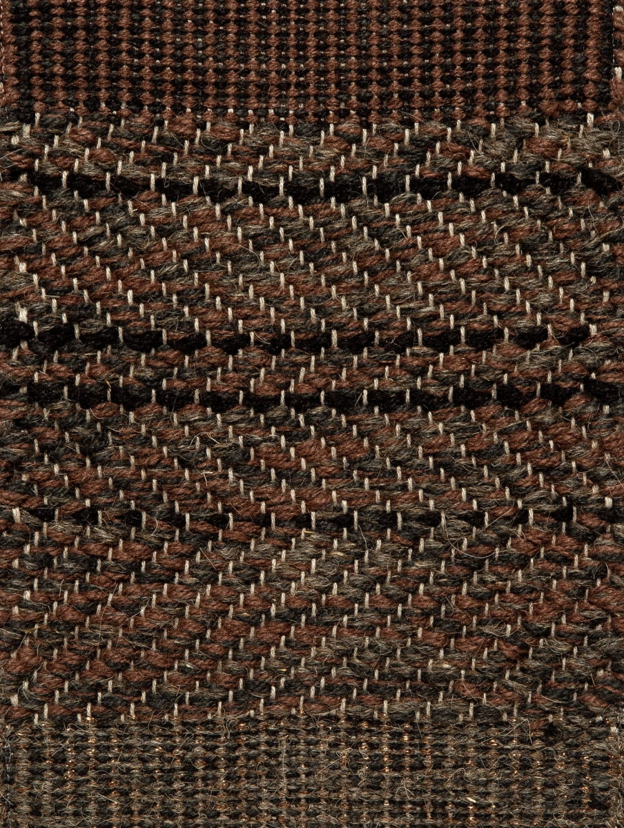 <p><meta charset="UTF-8"><a id="fancybox-right"></a><span id="fancybox-right-ico" class="fancy-ico"></span></p>
<div class="fancybox-title-inside" id="fancybox-title"></div>
<div class="fancybox-title-inside">
<div id="fancybox-title" class="fancybox-title-inside">
<meta charset="UTF-8">
<span>SNOW &amp; COAL created by Lars Nilsson, Herringbone, brown mix 6005, 17, CH7878, with black stripe 1006, striped woven ends: 1) a)1006, CH7878,17, b) 17 lurex bronze, 2) a)6005 and b)1006, CH7878 on the natural yarn</span><br>
</div>
<br>
</div>