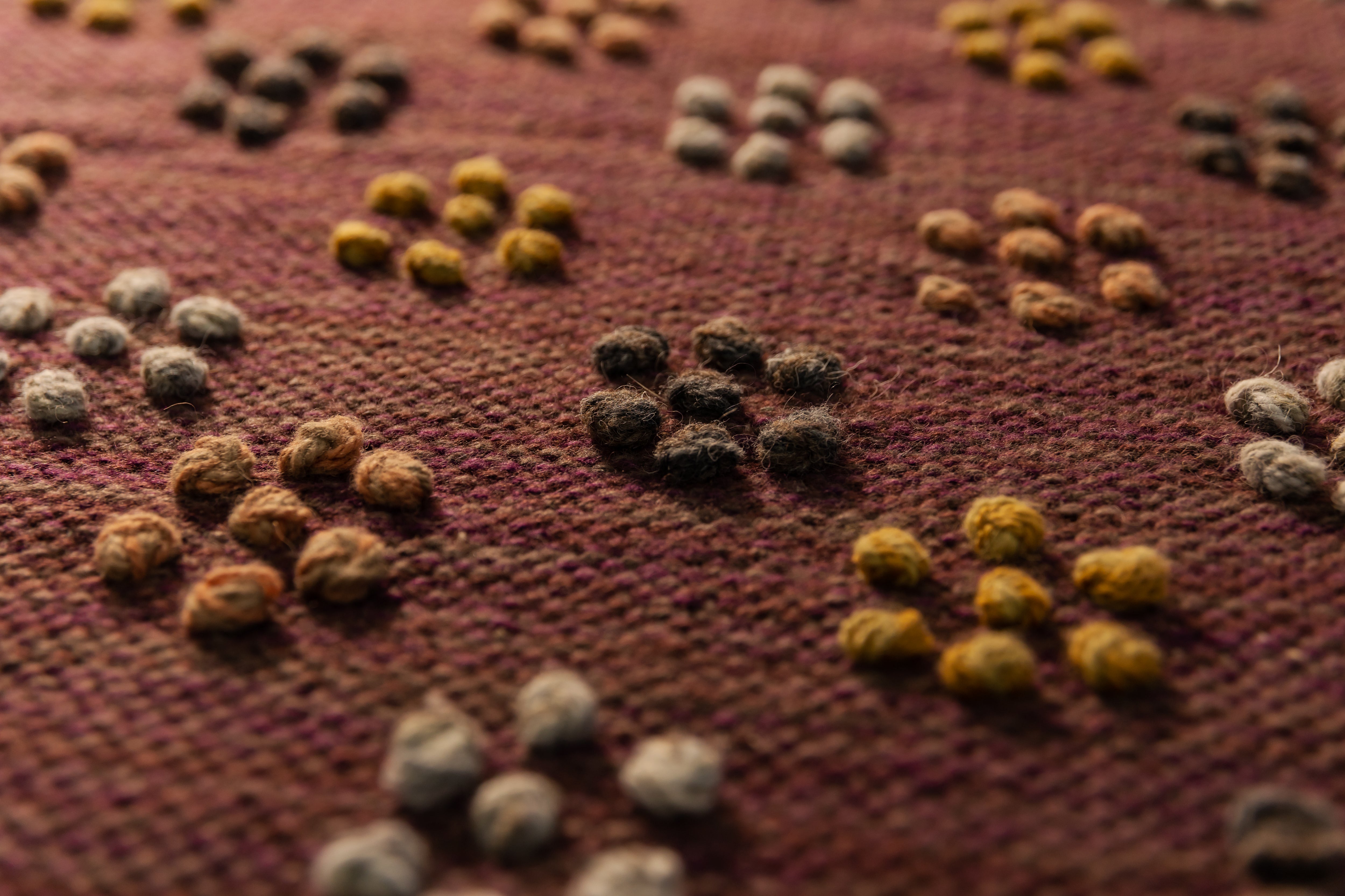 Single Weave with Flower Pearls - Burgundy