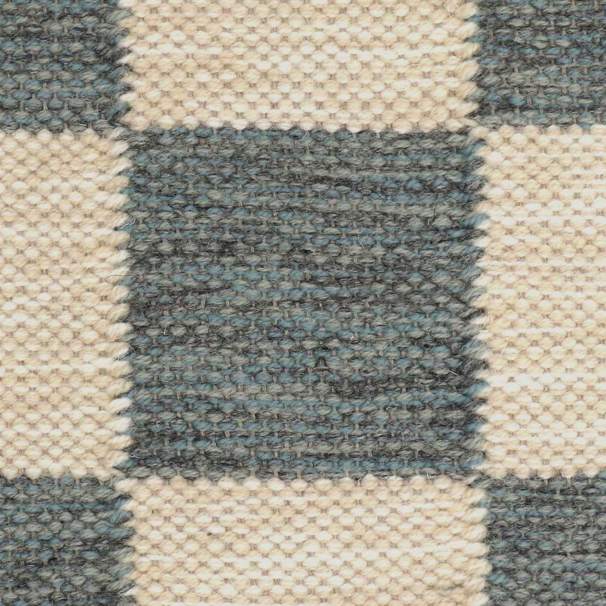 <p>Single Weave Chequered, 1 sq - cream 6023, CH044, 2 sq - blue mix 08, 04, CH4400, CH033 on the natural yarn</p>