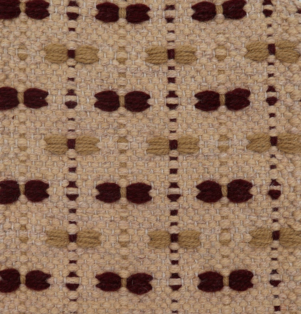 <p>Single Weave with Bows, base beige 6003, 03, bows in mustard 6004, wine CH5226 on the natural yarn</p>