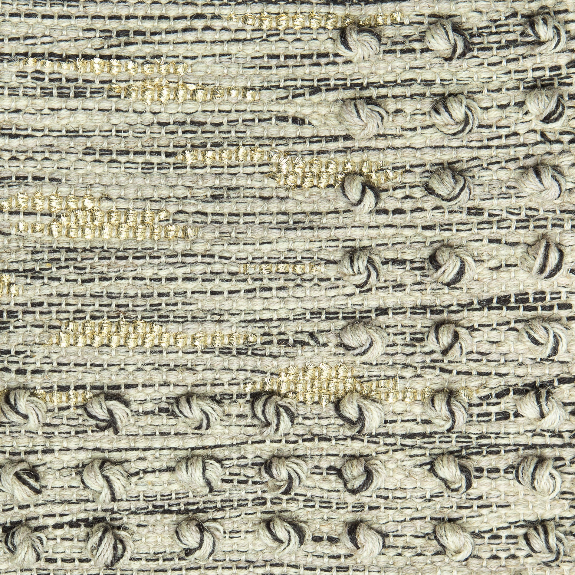 <p>Single Weave with Pearls, beige mix 12, 1008, 6023, black 6020 with effects in Gold Brocade on the natural yarn</p>