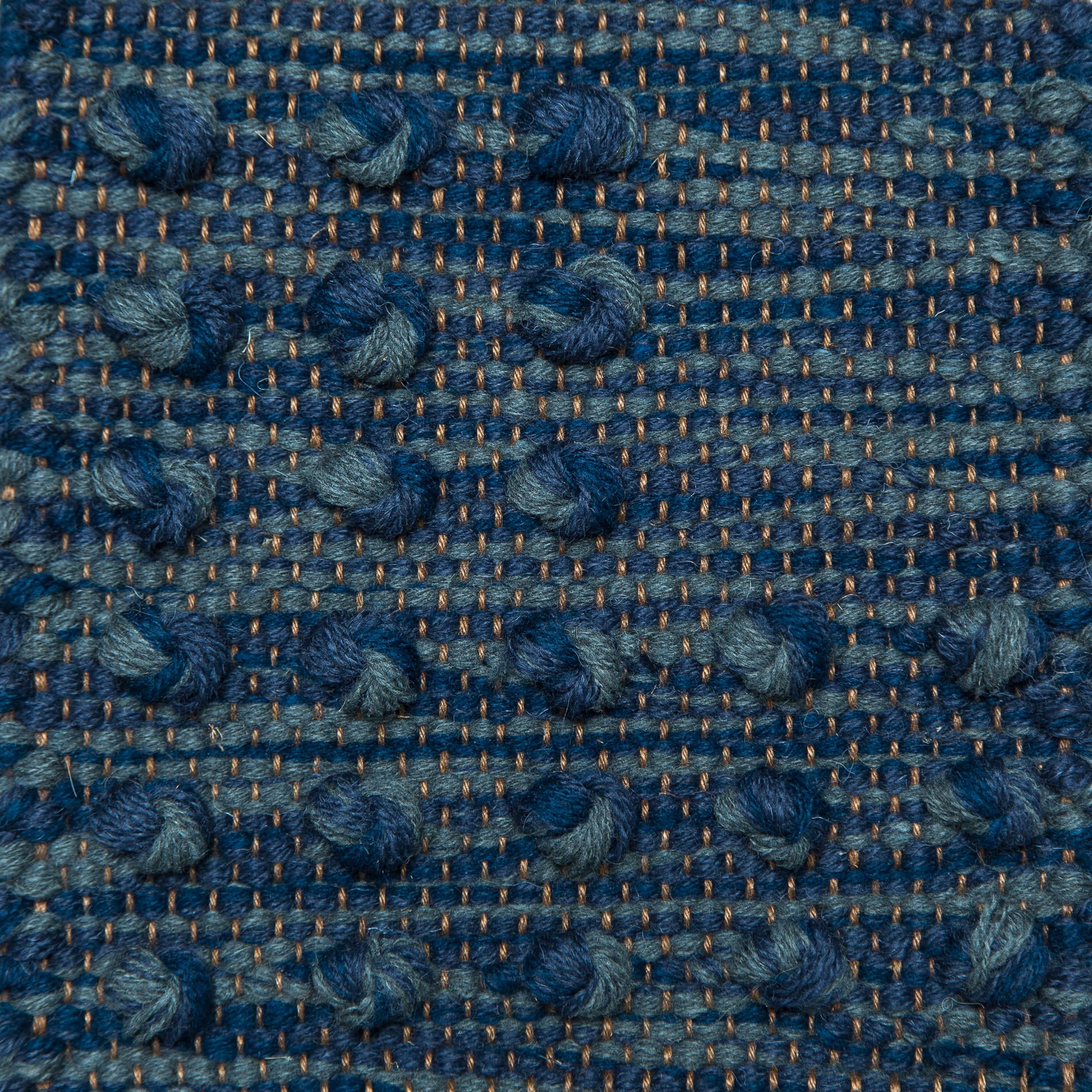 <p>Single Weave with Pearls, blue mix 504, 5027 on the brown yarn</p>