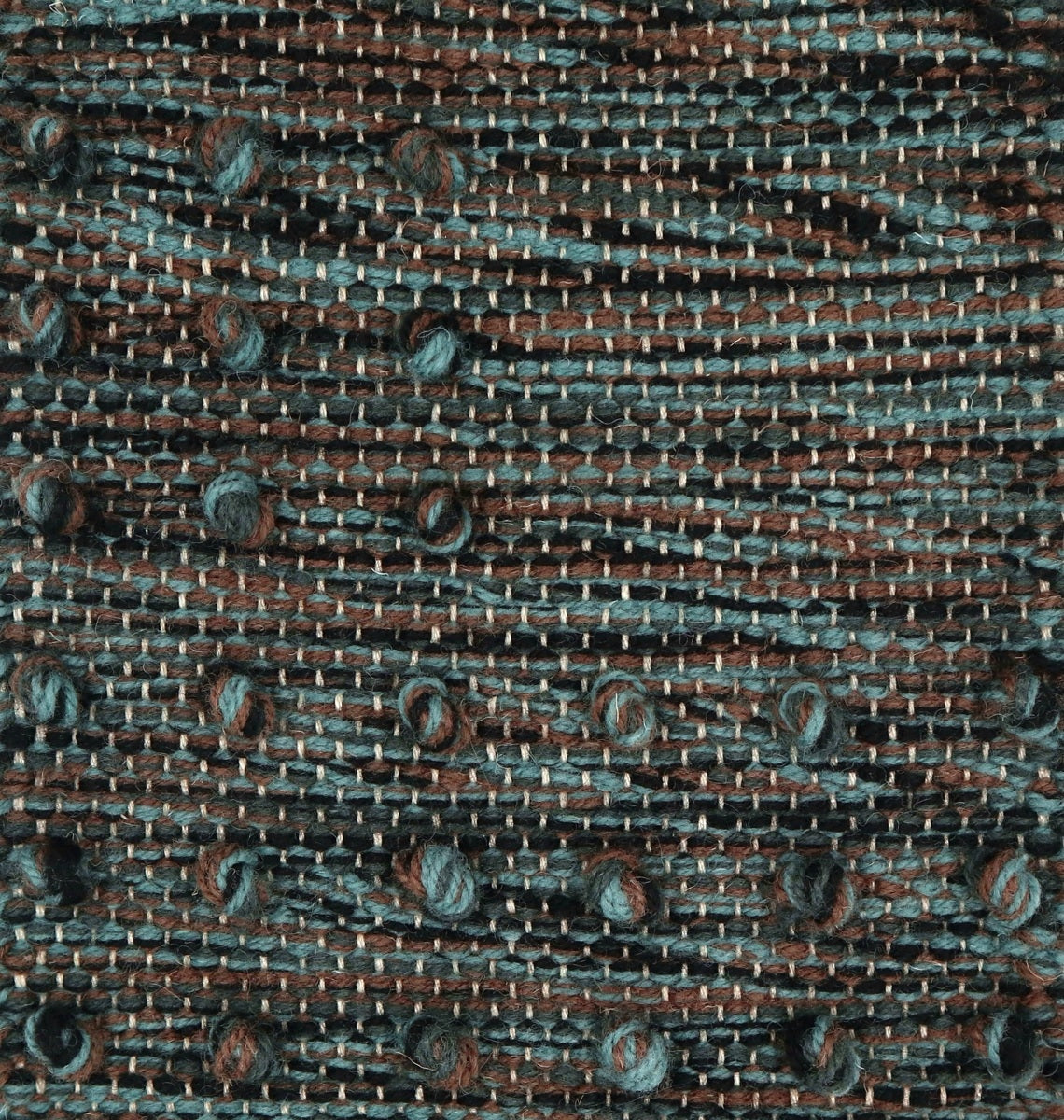 <p>Single Weave with Pearls, brown-blue mix of 6020, 1006, 6005, CH3424 on the natural yarn</p>