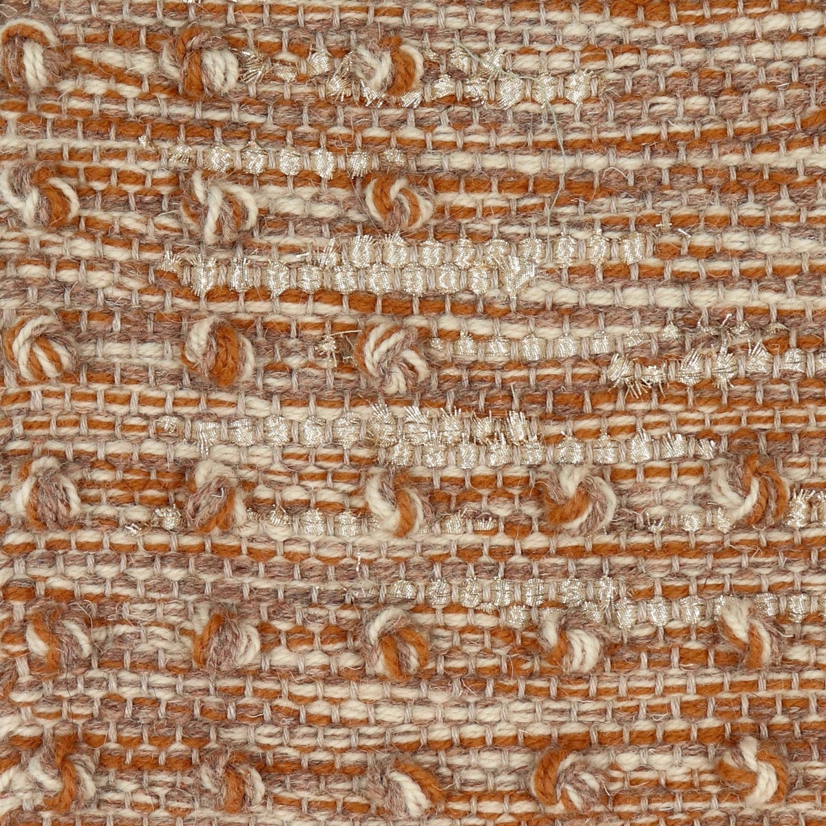 <p>Single Weave with Pearls, mix of 6023, 02, CH018 and gold brocade  on the natural yarn</p>