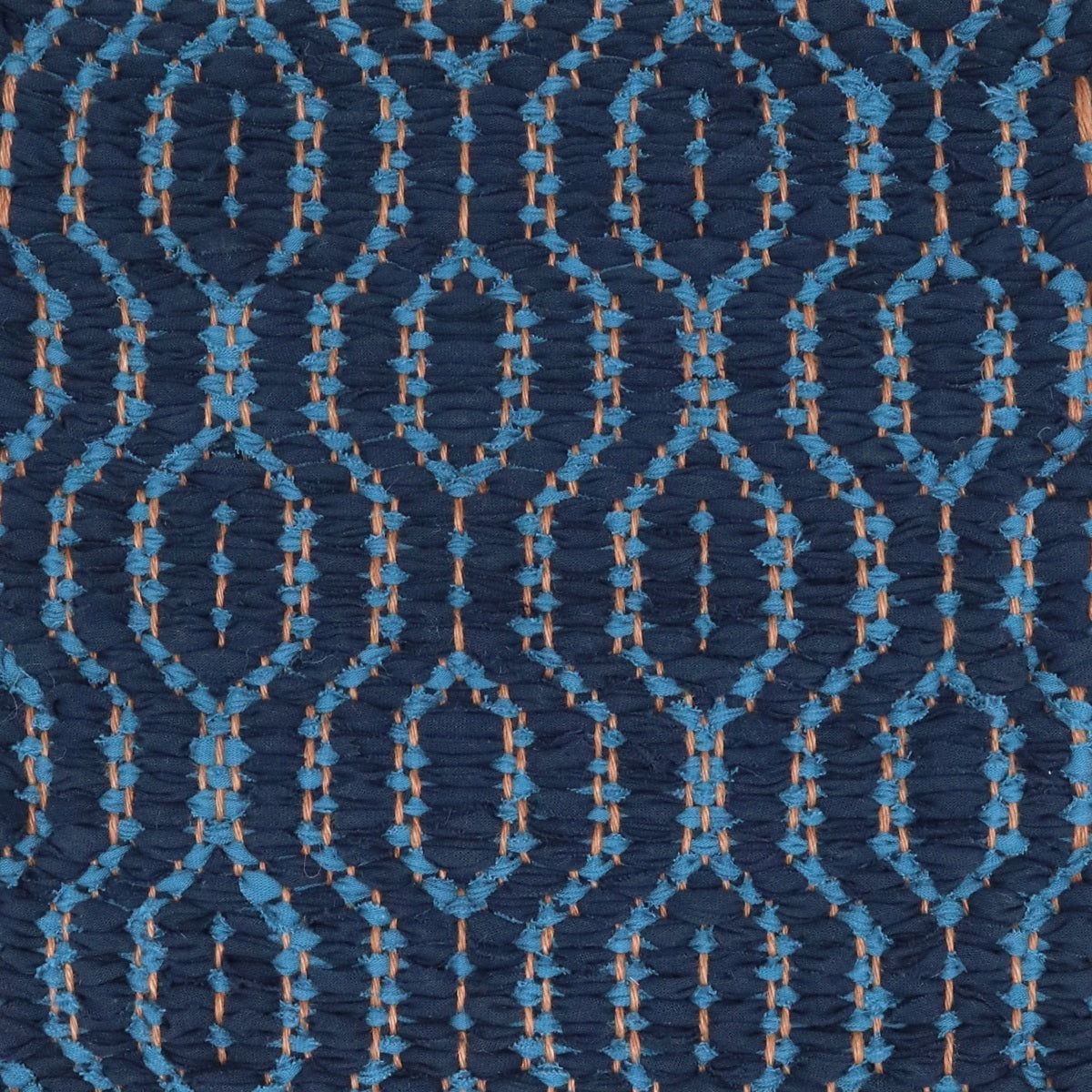 <p>Soft Dual Diamond Twill, main blue 522, inside light blue 519 on the brown yarn</p>