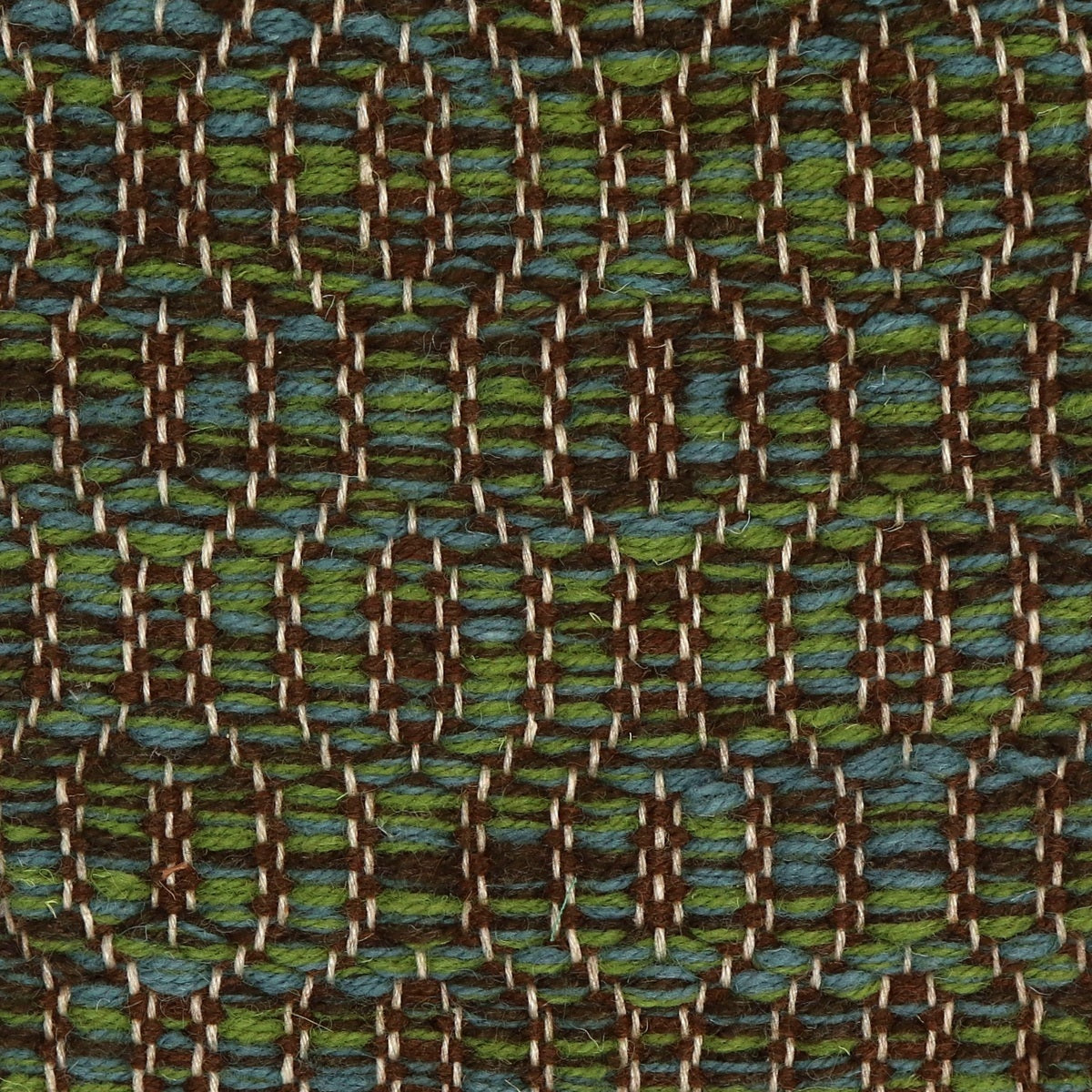 <p>Soft Dual Diamond Twill, main green-blue mix CH3424, CH015, CH4326, inside brown CH4225 on the natural yarn</p>