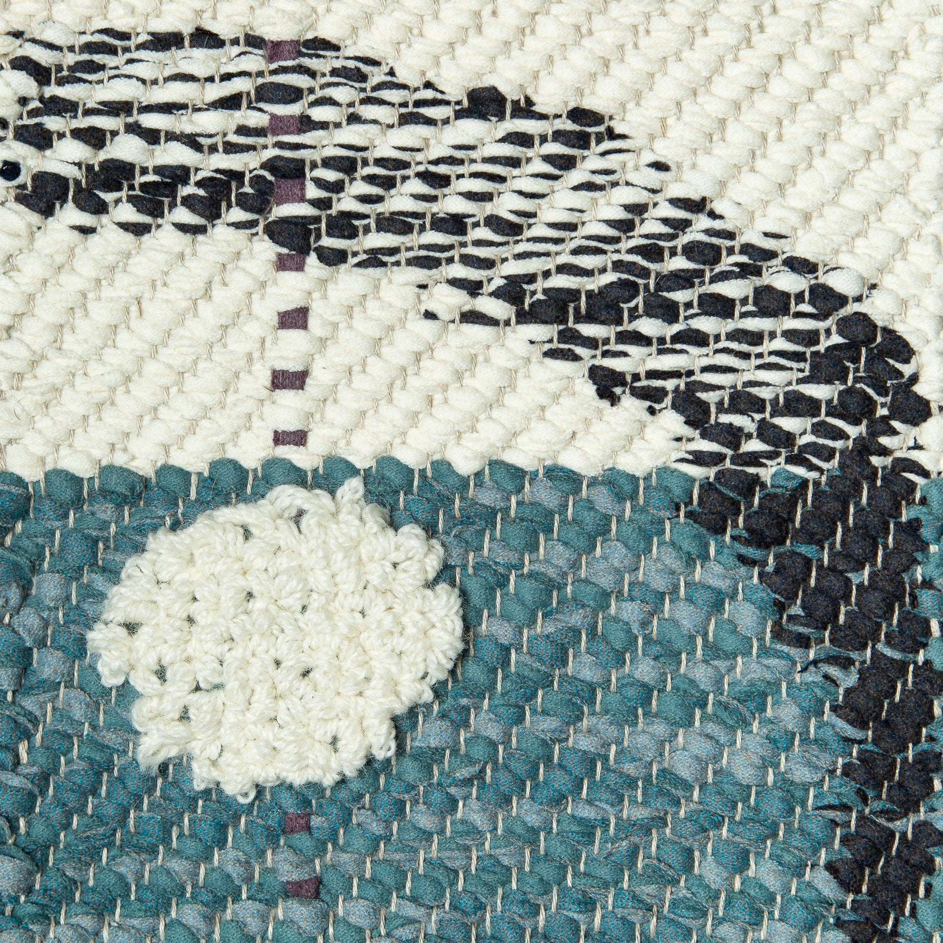 <p><meta charset="UTF-8"><a id="fancybox-right"></a><span id="fancybox-right-ico" class="fancy-ico"></span></p>
<div class="fancybox-title-inside" id="fancybox-title">
<meta charset="UTF-8">
<span>RUG STORIA Herringbone, main white part 0430 and blue mix part 0550, 0473,0450, circle in stitches brown 0493, vertical stiches in purple 0449, boucle dots in white CH044 on the natural yarn</span><br>
</div>