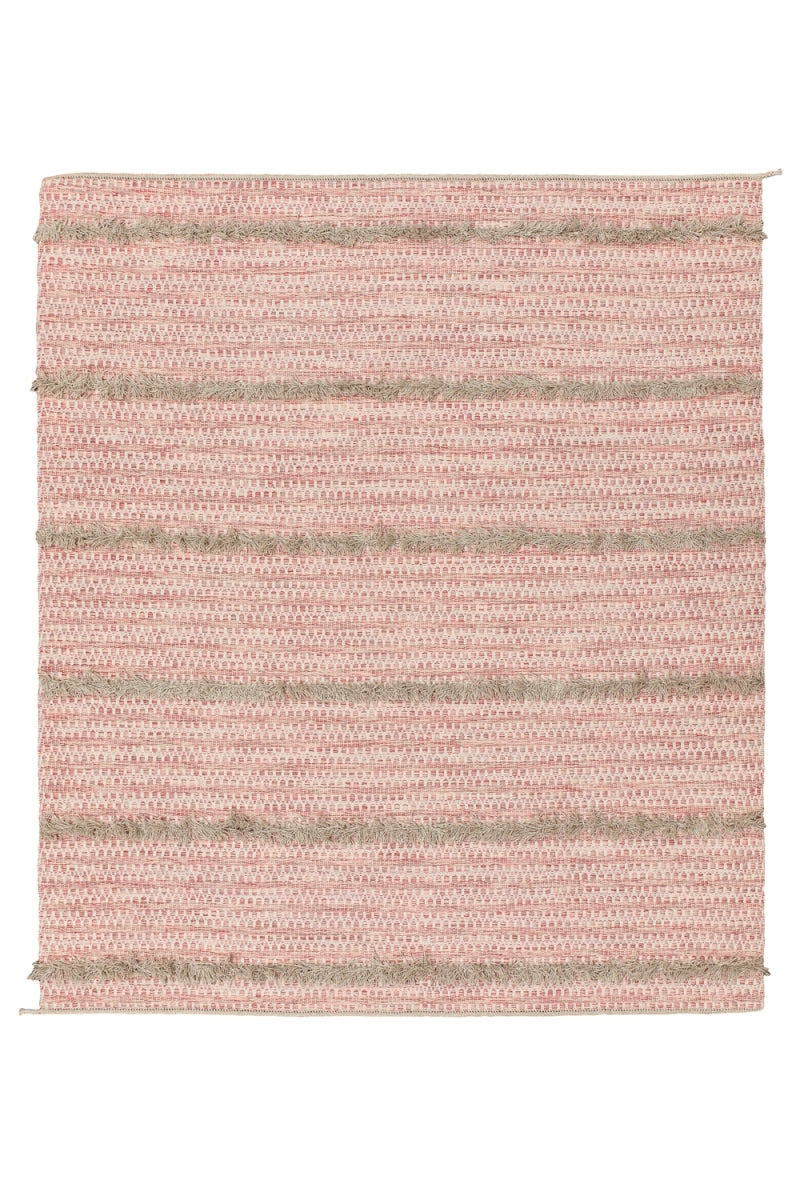 Folk Zig Zag Rya – Pink – Vandra Rugs