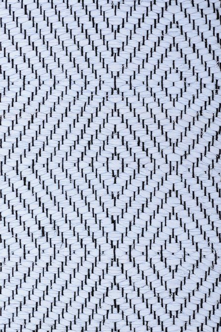 One row of different size Diamond Twill moving into Herringbone, blue greyish mix 155, 156; yarn - black&lt;br /&gt;&lt;a href="/collections/oval-designed-2/"&gt;See Islands Cotton Collection&lt;/a&gt;