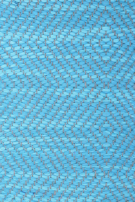One row of different size Diamond Twill moving into Herringbone, turquoise mix 401, 401/1, 400, 400/1; yarn - natural&lt;br /&gt;&lt;a href="/collections/oval-designed-2/"&gt;See Islands Cotton Collection&lt;/a&gt;