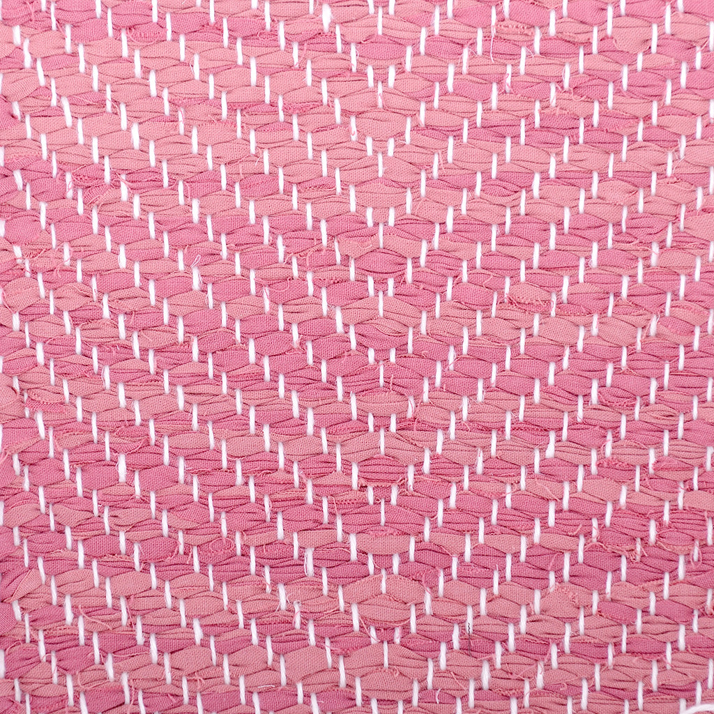 <p>Vertical Herringbone, pink mix 385, 387; yarn - white</p>