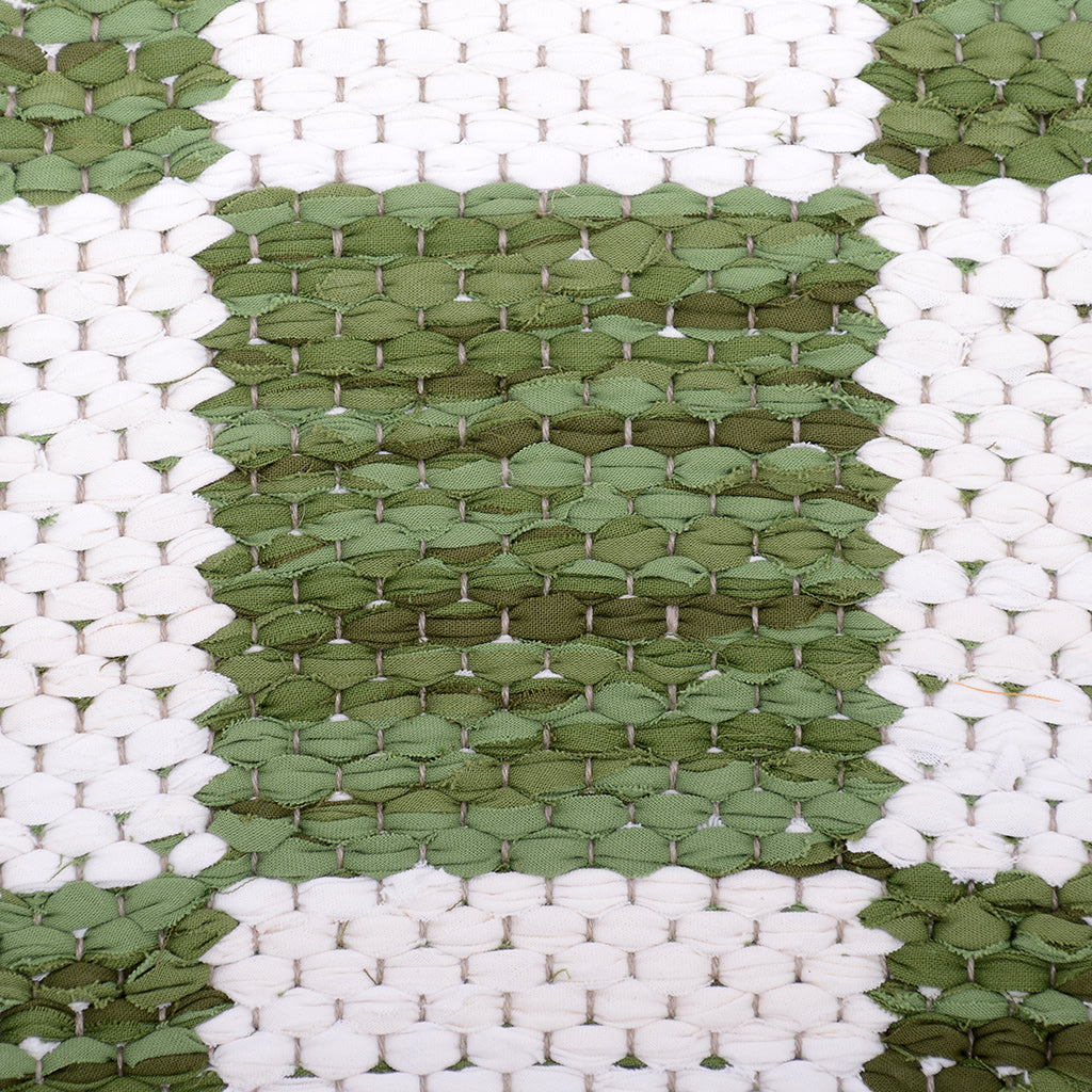 Double Weave Chequered,1 sq. - green mix 419, 453, 455, 467, 2 sq. - white mix 101, 102; natural yarn <a href="/wp/wp-content/gallery/collection-herbal/dsc_4271_.jpg">Click to large</a>