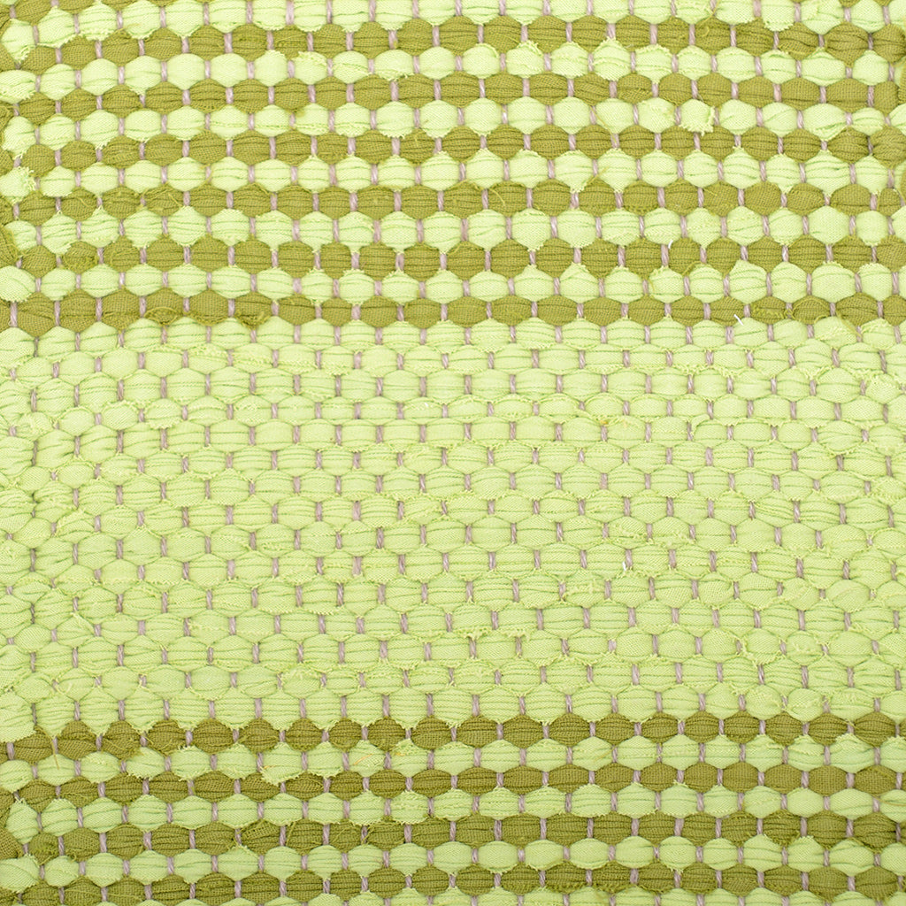 <p>Single Weave Striped, one row - green 425, other row - light green 427, and light green wide stripe 427 on the natural yarn</p>