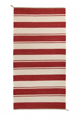<p>Single Weave Striped, red mix 307, 308, white mix 100, 101; yarn- natural</p>