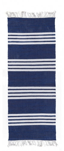 <p>Single Weave Striped, blue mix 541, 522, white mix 100, 101; natural yarn</p>